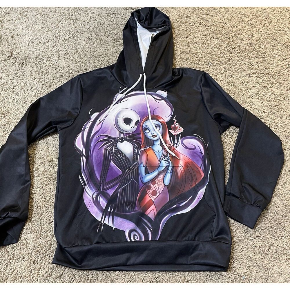 The‎ Nightmare Before Christmas Hoodie Size Medium Jack Skellington Sally Adult
